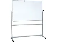 Whiteboard Mobil og vendbar 180x120 cm magnetisk med aluminiumsstel og ramme inkl. pennebakke