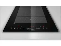 iQ700 EX375FXB1E - Induksjonskomfyrtopp - 2 plater - Nisje - bredde: 27 cm - dybde: 49 cm - med sidepynt av rustfritt stål, - med fasettert frontkant - børstet aluminium / svart
