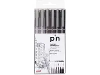 Uni Fineliner PIN 0,1 mm 0,5 mm, Sort