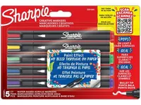 Sharpie 2201069, 5 stykker, Blå, Grønn, Rød, Fiolett, Gult, Projektil spiss, Sort, Blister