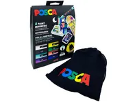 POSCA Pouch sæt str. PC5M 8 ass. Farver + lille POSCA pose