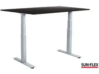 SUN-FLEX®EASYDESK ADAPT VI, White Aluminium, Blacklaminate, 160*80