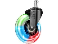 L33T Gaming Stol hjul - 3 Gummi - Gummihjul, RGB lys blinkende, 5 stk.