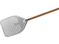 Gi.Metal Woodtech Rectangular Perforated Pizza Peel 36x36 cm Handle 30 cm