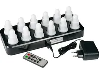 LED Lys Multi Farve Varm Hvid Kold Hvid B40xH70mm med Fjernbetjening,12 stk/krt