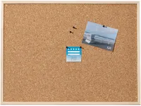 Opslagstavle Dahle 60x40 cm kork med 15 mm træramme - inkl. 2 stk. monteringskroge