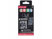 Uni Chalk marker sæt 4 stk PWE5 ( white, red, green, blue)