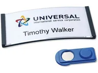 Navneskilt Badgepoint® 70x30 mm, Polar® Classic 30 Medarbejderskiltesæt, skilte med antracit ramme, akrylglas og printbare indstik - 20 skilte inkl. 90 indstik