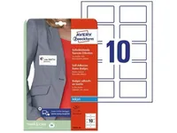 Avery Name Badge - Polypropylen (PP) - hvit - 50 x 80 mm 200 stk (20 ark x 10) etiketter til navneplater