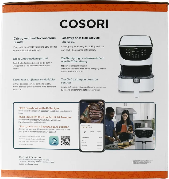 Cosori Premium Heißluftfritteuse - Weiß Liter CP158-AF-RXW - 5,5 