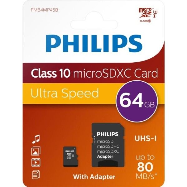 FM64MP45B - Flash-minneskort (SD-adapter inkluderad) - - UHS-I / Class10