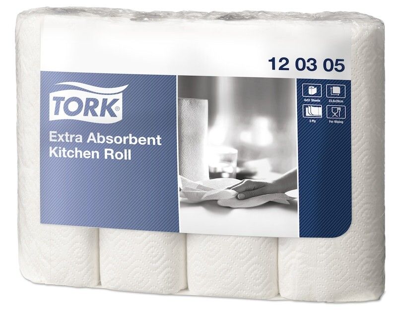 Køkkenrulle Tork Extra Soft 3-lags K1 hvid 12,2m - (48 ruller pr. pakke)