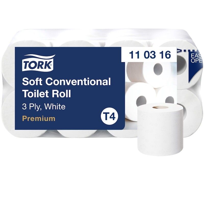 Toiletpapir Tork Premium T4 Ekstra soft 3-lag 29.5 m hvid - (9 pakker x 8 ruller)