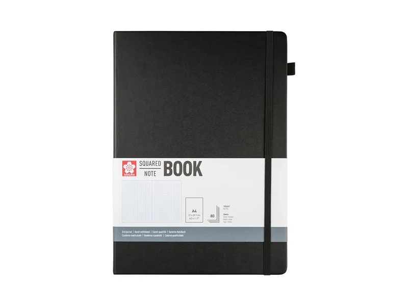 Sakura Squared skrivbok i hård pärm A4 svart