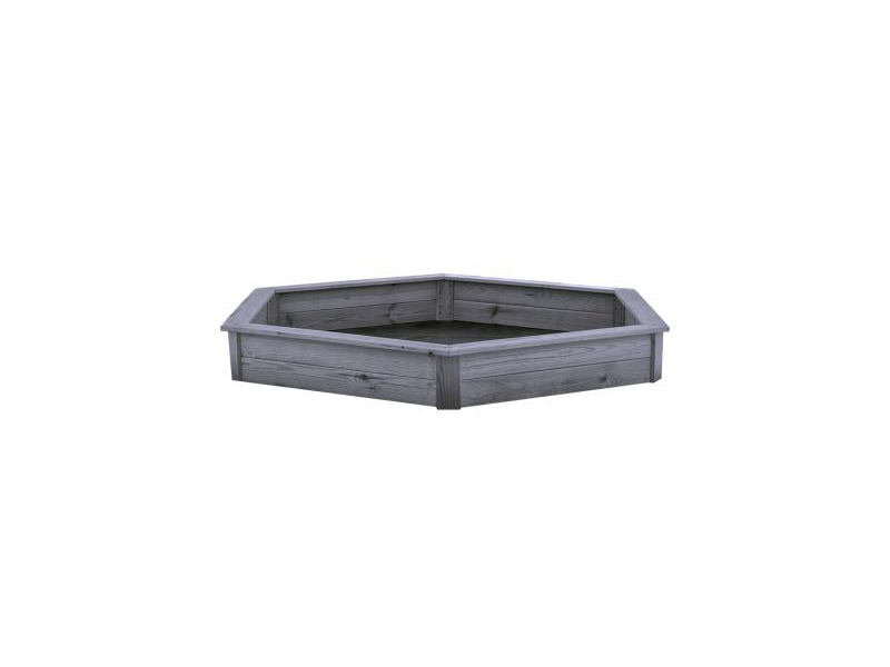 Nordic Play - Sandkasse 6-kantet, grå, grundmalet,180x156cm