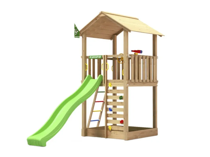 Legetårn Jungle Gym Sierra 2.1 m/grøn rutschebane (804-291G)