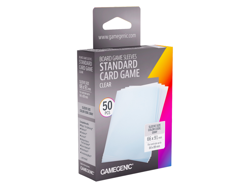 Gamegenic board game ærmer Standard (66x91 mm) Clear 50 stk.