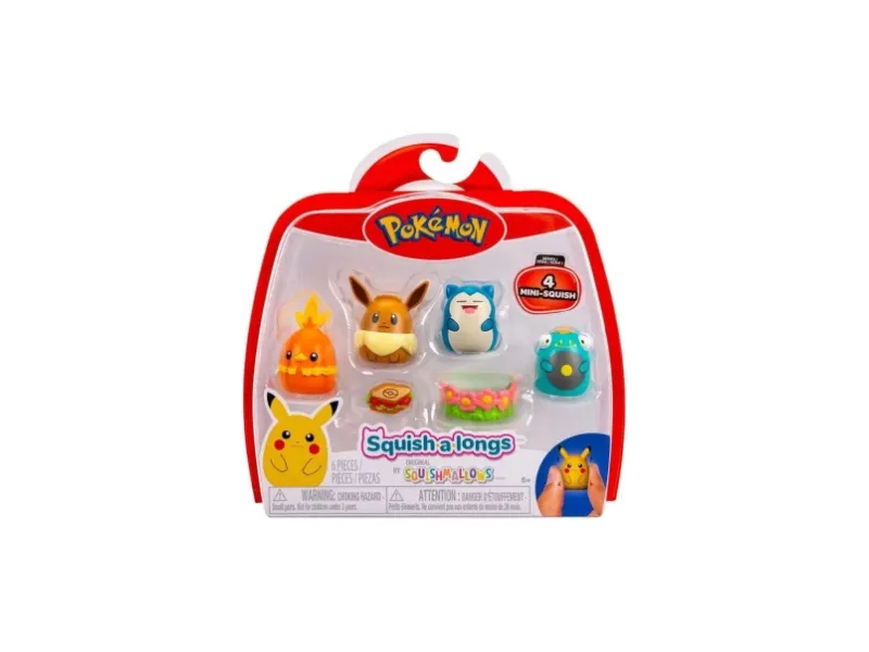 Pokémon Squishalongs 4-Pack - Pikachu & Gengar Figur - GEEKD.dk
