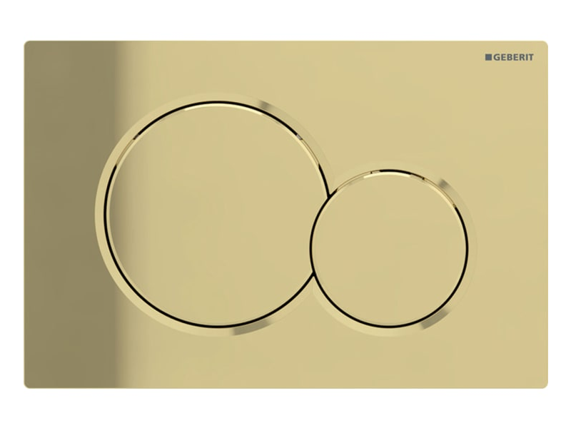 Geberit Sigma01 betjeningsplade til dobbeltskyl – 246 × 164 mm – messing-look