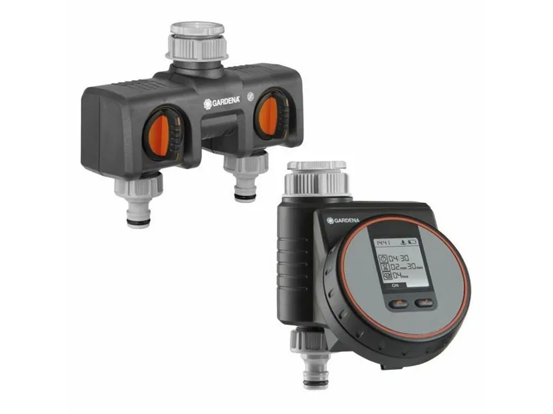 Gardena 2-vägs vattenfördelare med Flex bevattningsdator, set | Trädgården - Bevattning av trädgårdar - Trädgårdsslangar | GameStuff