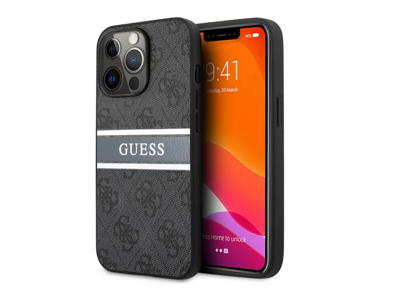 Guess case for iPhone 13 Pro Max 6.7 GUHCP13X4GDGR gray hard case 4G Stripe | N - A | GameStuff