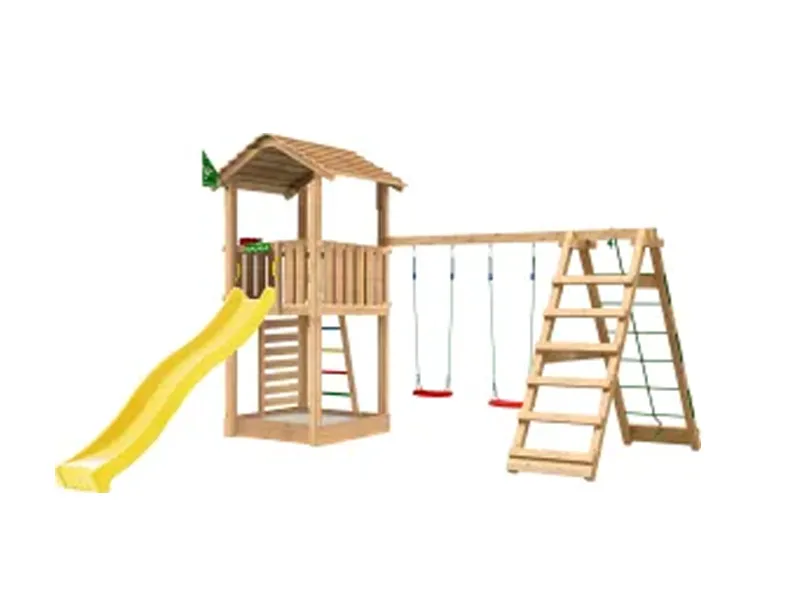Legetårn Jungle Gym Sierra 2.1 m/2-Climb Module 220 og gul rutschebane (804-291CXGU)