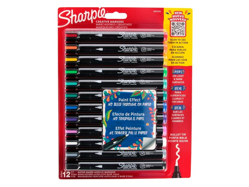 Akrylpennor 12 färger | Skrivredskap - Märkpennor - Permanent Marker | GameStuff