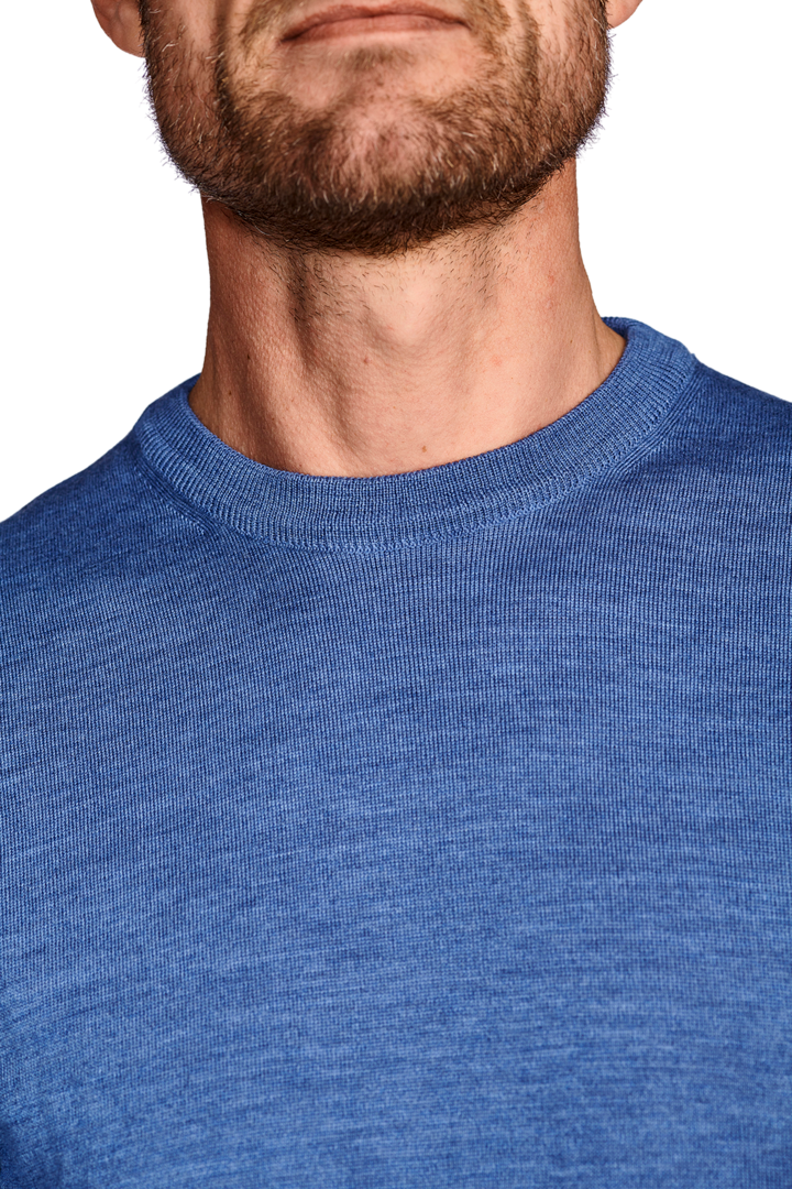Fermo Merinould Strik Fitted Light Blue