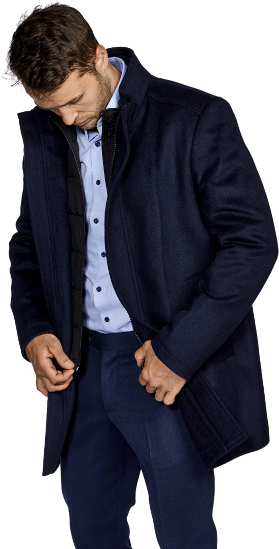 Klassisk Frakke Fitted Navy