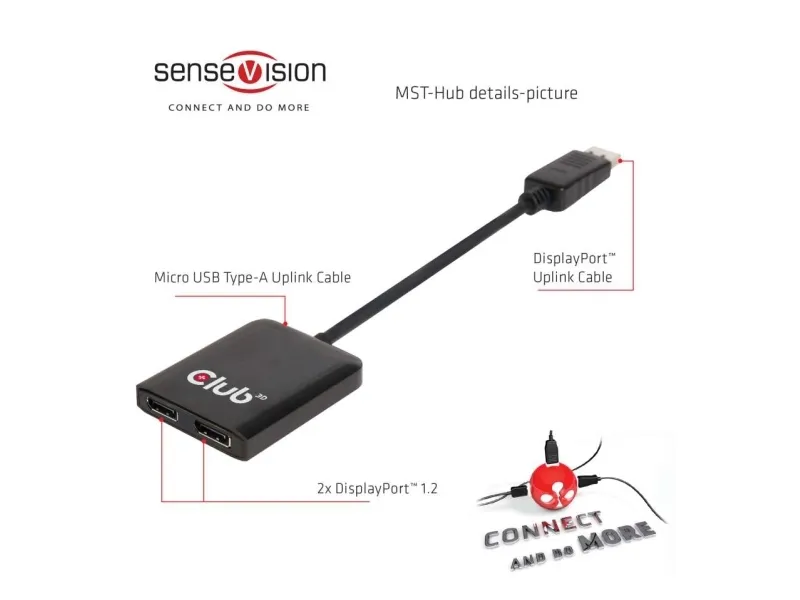 Club 3D SenseVision Multi Stream Transport (MST) Hub CSV-6200