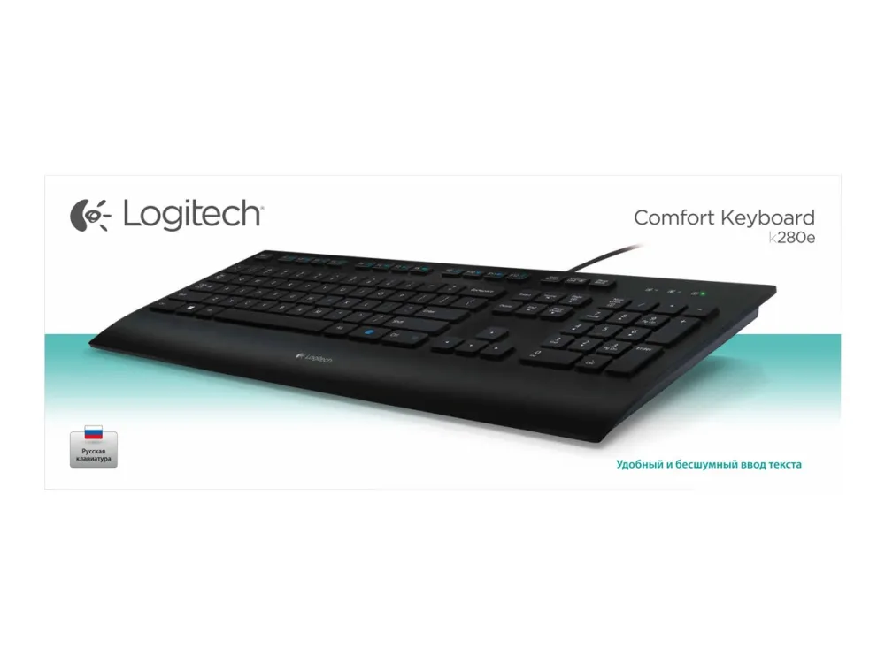 Logitech K280E Schwarz Kabelgebunden, USB, Volle Pro QWERTY, f/ (100%), Größe Business