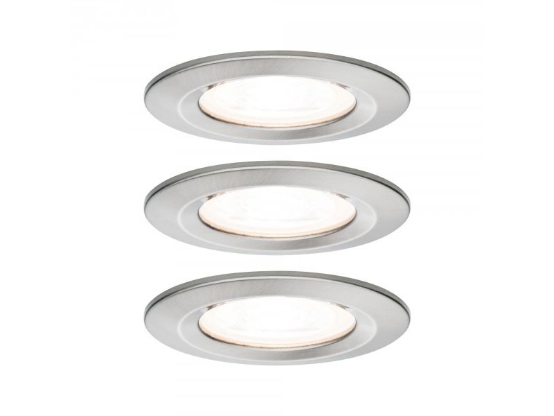 Paulmann 934.40, Indbygget Lysplade, Gu10, 3 Pære(R ), Led, 2700 K, Metallic