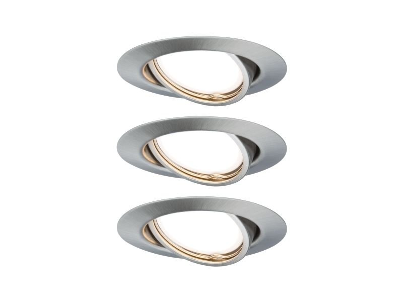 Paulmann 934.24, Gu10, 3 Pære(R ), Led, 15 W, 350 Lm, Metallic