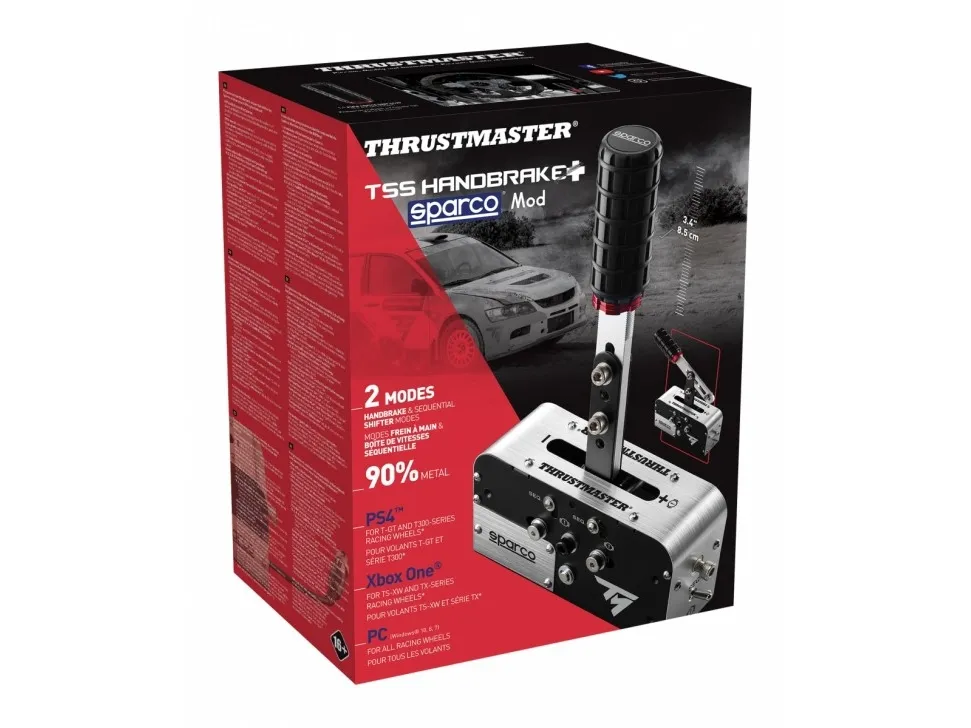 Thrustmaster TSS Handbrake Sparco Mod, Handbremse, PC, PlayStation 4, Xbox  One, Analog, Kabelgebunden, Schwarz, Edelstahl, Aluminium, Stahl