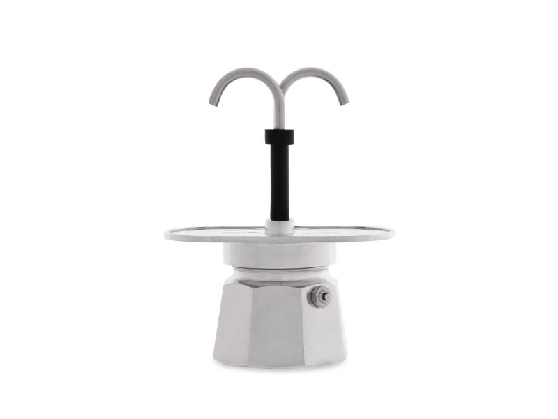 Bialetti Mini Express, Mokka-Kanne, 0,09 L, Schwarz, Aluminium, 2 Tassen, 115 Mm