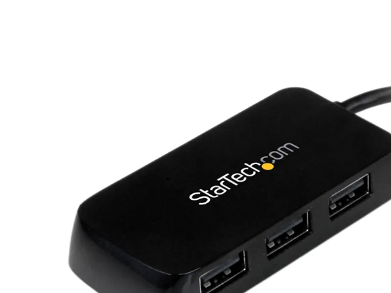 StarTech.com 4-Port USB 3.0 SuperSpeed Hub - Portable Mini Multiport USB  Travel Dock - USB Extender Black for Business PC/Mac, laptops (ST4300MINU3B)