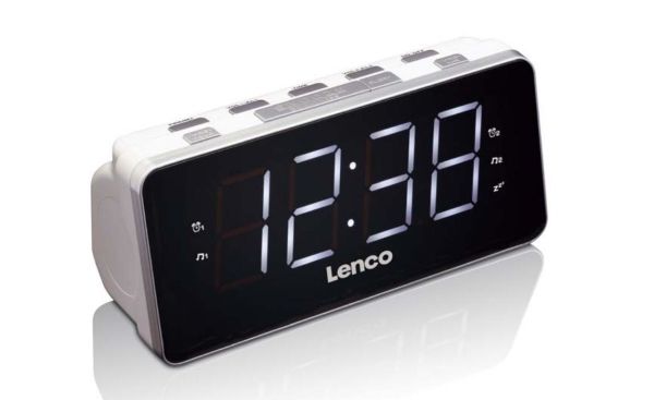 Lenco Cr-18, Uhr, Digital, Fm, Led, 4,57 Cm (1.8 Zoll), Schwarz, Silber