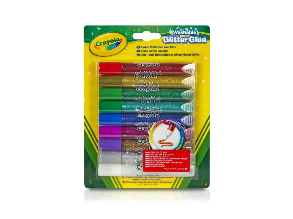 CRAYOLA 69 3527 Colle Glitter Lavabili, Multicolore, 9