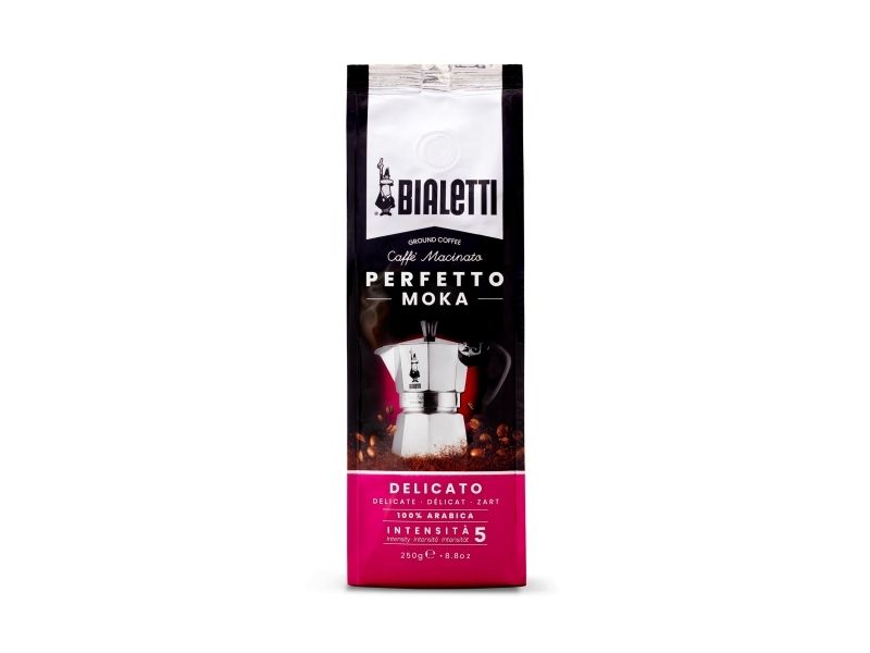 Bialetti Perfetto Moka Zart 250 G, 250 G, Leichte Röstung, Kaffee, 100% Arabica, Tasche
