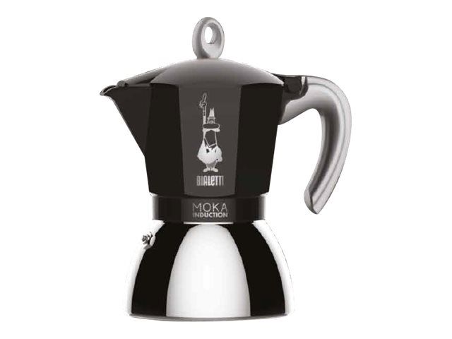 Bialetti Moka Induction, Mokka-Kanne, 0,4 L, Schwarz, Silber, Aluminium, 2 Tassen, Polypropylen (Pp)