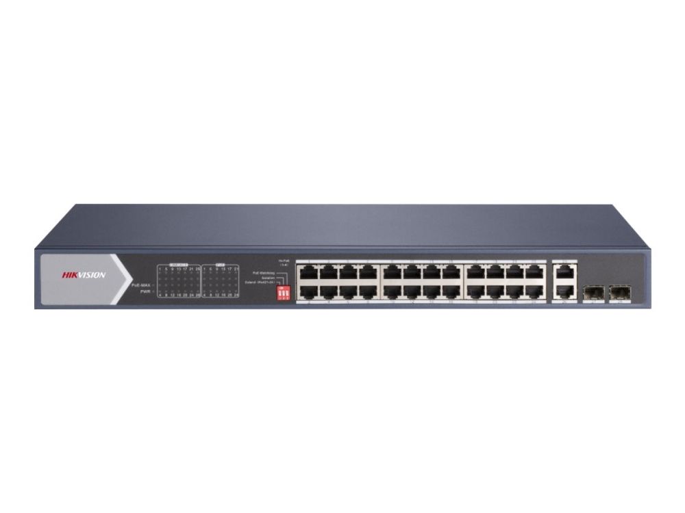 Hikvision Pro Series Ds-3E0528hp-E - Switch - Ikke Administreret - 20 X 10/100/1000 (Poe) + 4 X 10/100/1000 (Hi-Poe) + 2 X 10/100/1000 + 2 X Gigabit