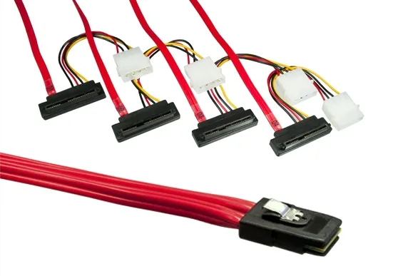 MAG - SAS internt kabel - 36 pin 4i Mini MultiLane til 4-PIN intern strøm, pin SAS (SFF-8482) - 75 cm - 90° stikforbindelse