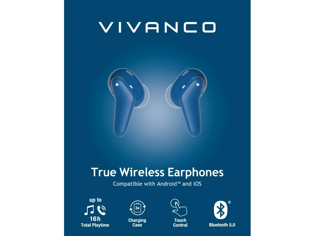 Vivanco wireless headset Fresh Pair BT blue 60607