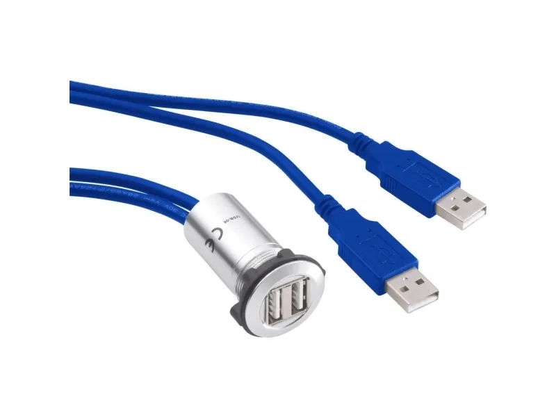 USB-Einbaustecker 3.0 USB-13 2 x USB-Stecker Typ A auf 2 x USB-Stecker Typ  A mit 60 cm Kabel 1313910 TRU COMPONENTS Inhalt: 1 Stück