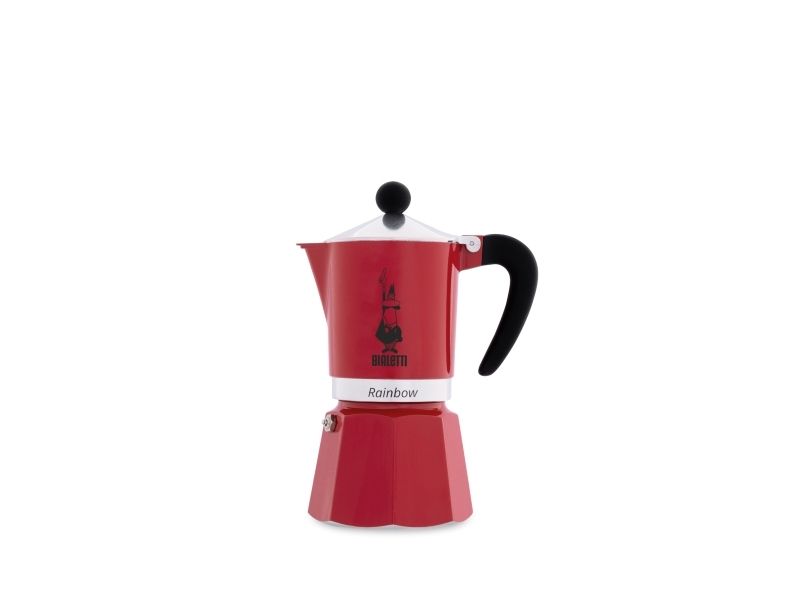 Bialetti Rainbow, Mokka-Kanne, Aluminium, Schwarz, Rot, Aluminium, 3 Tassen, Rainbow, 1 Stück(E)