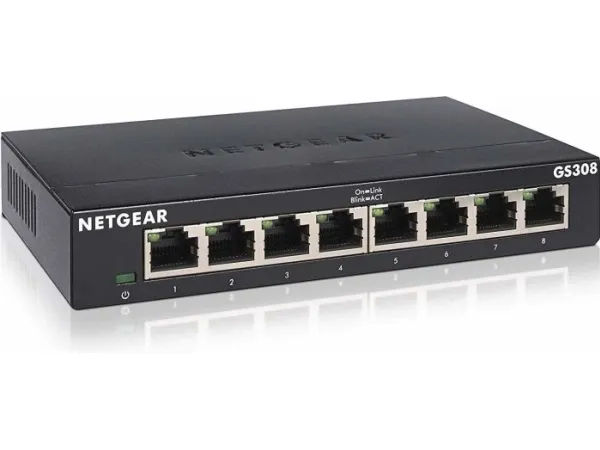 Netgear Gs308-300pes Switch Ethernet Métal 8 Ports Gigabit (10/100