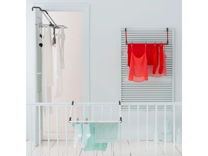 Brabantia Radiator Airer and Hanging Drying Rack Metallic Grey