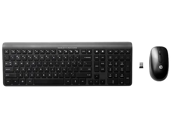 HP GHz Keyboard & Mouse TR, Full-size (100%), Trådløs, RF trådløst, Sort, inkluderet