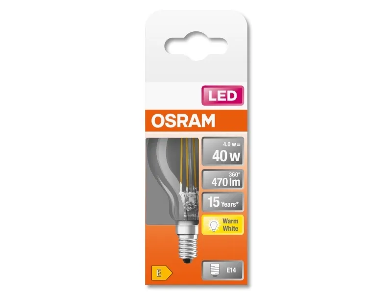 Osram STAR, 4 W, 40 W, E14, 470 lm, 15000 h, Warmweiß