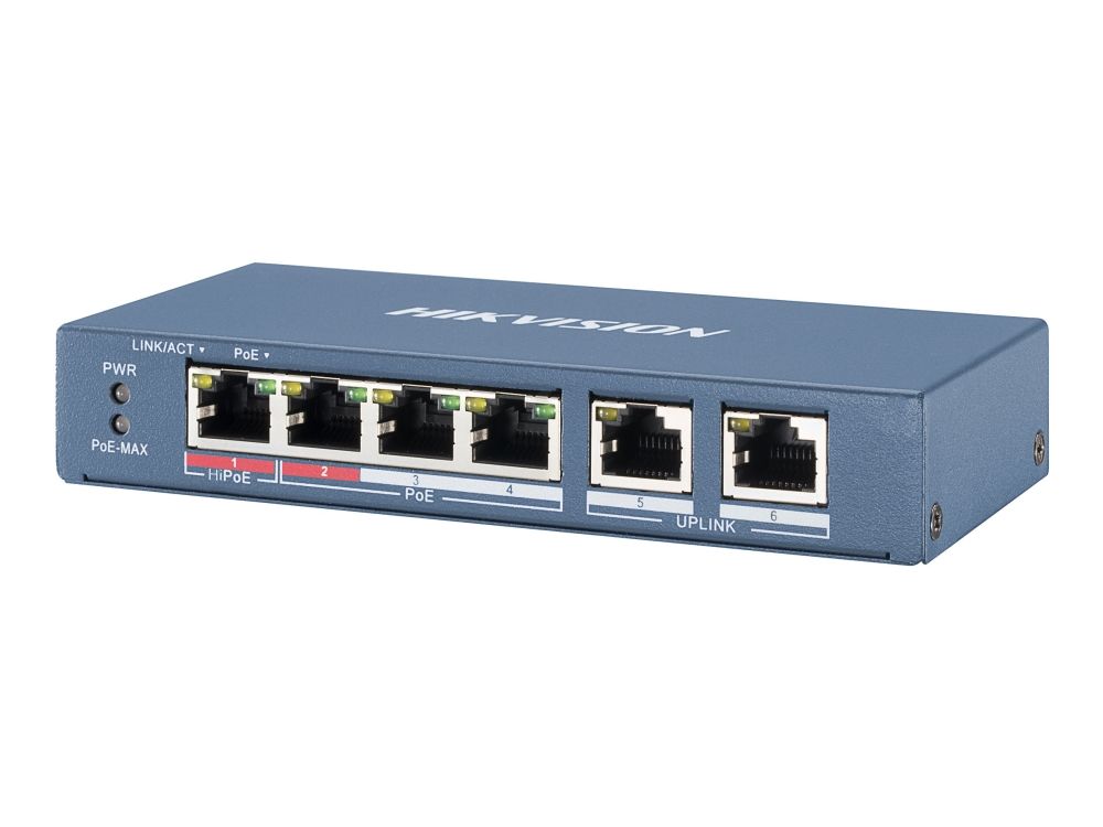 Hikvision Digital Technology Ds-3E0106hp-E, Unmanaged, Fast Ethernet (10/100), Vollduplex, Power Over Ethernet (Poe)